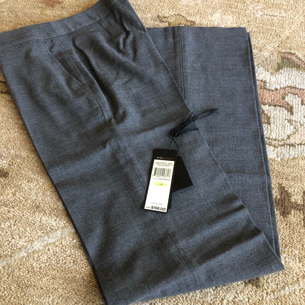 BCBG Suiting Wool Charcoal Pants